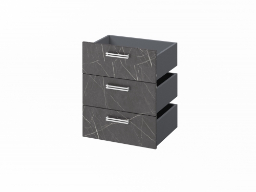 Комплект из 3 ящиков, фасады ЛМДФ FI-124.G Комплект из 3 ящиков, фасады ЛМДФ FI-124.G