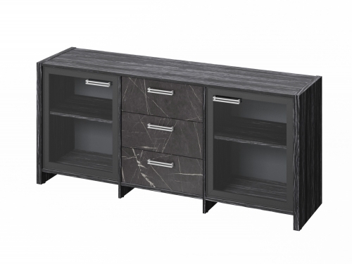 Тумба трехсекционная с 2 дверьми FB-13-02.G. Древесина Графит/Камень Пьетра Гриджиа черный Тумба трехсекционная с 2 дверьми FB-13-02.G. Древесина Графит/Камень Пьетра Гриджиа черный