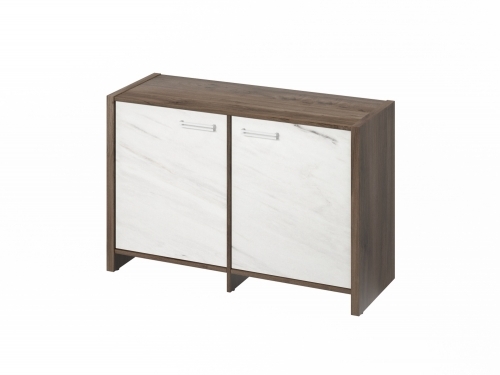 Тумба двухсекционная FI-12-02.G. Орех Пацифик Табак/Мрамор Леванто белый Тумба двухсекционная FI-12-02.G. Орех Пацифик Табак/Мрамор Леванто белый