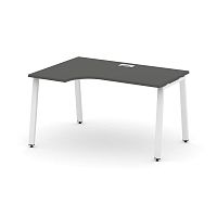 Style Project Стол рабочий эргоном. SN-6A.SPA-001(L) Антрацит/Металл Белый 1380*600/980*750
