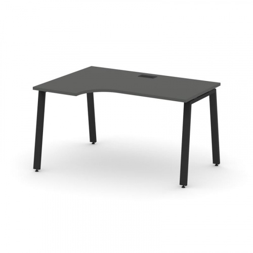 Style Project Стол рабочий эргоном. SN-6A.SPA-022(L) Антрацит/Металл Белый 1580*800/980*750
