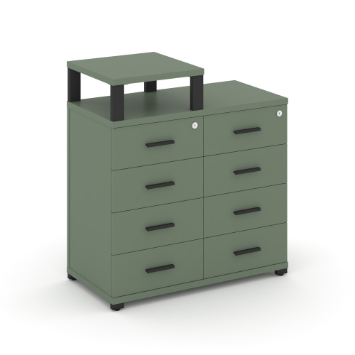 Тумба приставная c 8 ящиками и надставкой Concept CN.TSP-014 B Тумба приставная c 8 ящиками и надставкой Concept CN.TSP-014 B