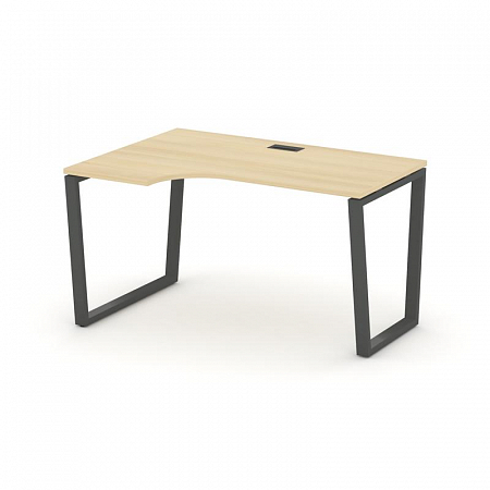Style Project Стол рабочий эргоном. SN-6T2.SPA-001(L) Акация Лорка/Металл Антрацит/Заглушка Пластик