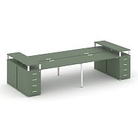 Бенч-система на 4 места с 2 опорными тумбами Concept CN.DRS-444