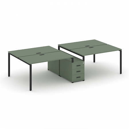 Бенч-система на 4 места с опорной тумбой Concept CN.DRS-311