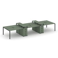 Бенч-система на 6 мест с 2 опорными тумбами Concept CN.DRS-465