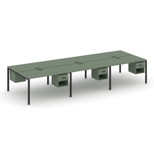 Бенч-система на 6 мест с подвесными тумбами Concept CN.DRS-157