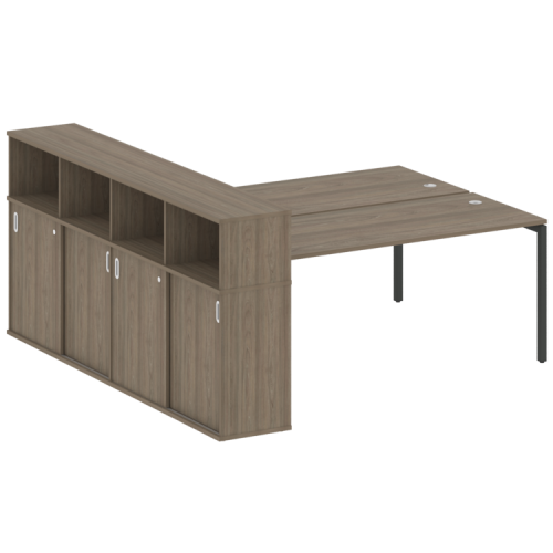 Бенч-система с шкафом-купе на П-обр. м/к Metal System Quattro 40БП.РС-СШК-4.5 Бенч-система с шкафом-купе на П-обр. м/к Metal System Quattro 40БП.РС-СШК-4.5