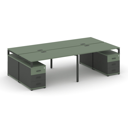 Бенч-система на 4 места с 2 опорными тумбами Concept CN.DRS-325 фото 2