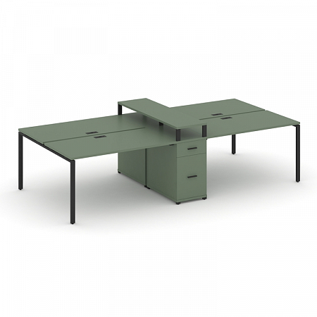 Бенч-система на 4 места с 1 опорной тумбой Concept CN.DRS-439