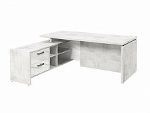 Стол с опорной тумбой FB-119L.GG Хромикс белый/Мрамор Леванто белый