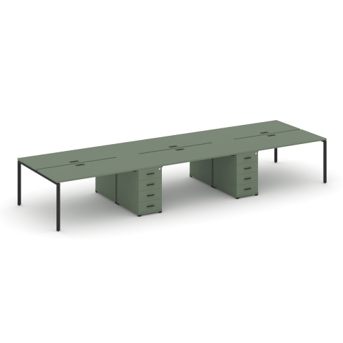 Бенч-система на 6 мест с 2 опорными тумбами Concept CN.DRS-452