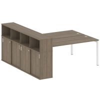 Бенч-система с шкафом-купе на П-обр. м/к Metal System Quattro 50БП.РС-СШК-4.5